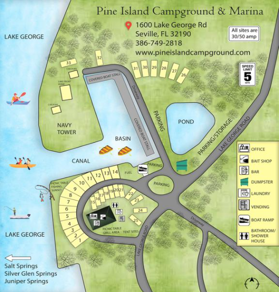 Pine Island RV and Marina Lake George Florida